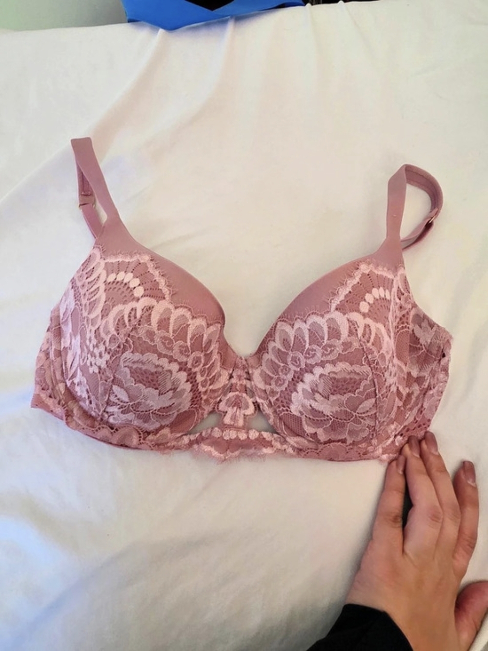 La SENZA Mauve Pink Floral Lace Bra 32C